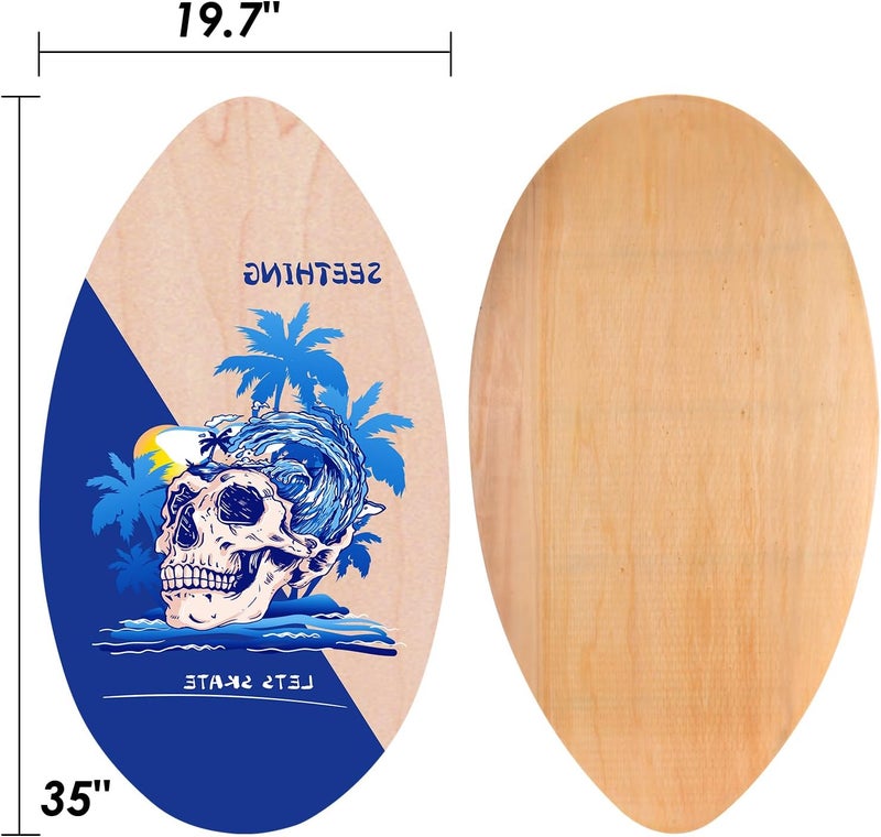 Seething 35 Inch Skimboard with High Gloss Coat Wood Skim Board for Beginners,Kids, Teenagers, Adults and All Skimming - Image 2